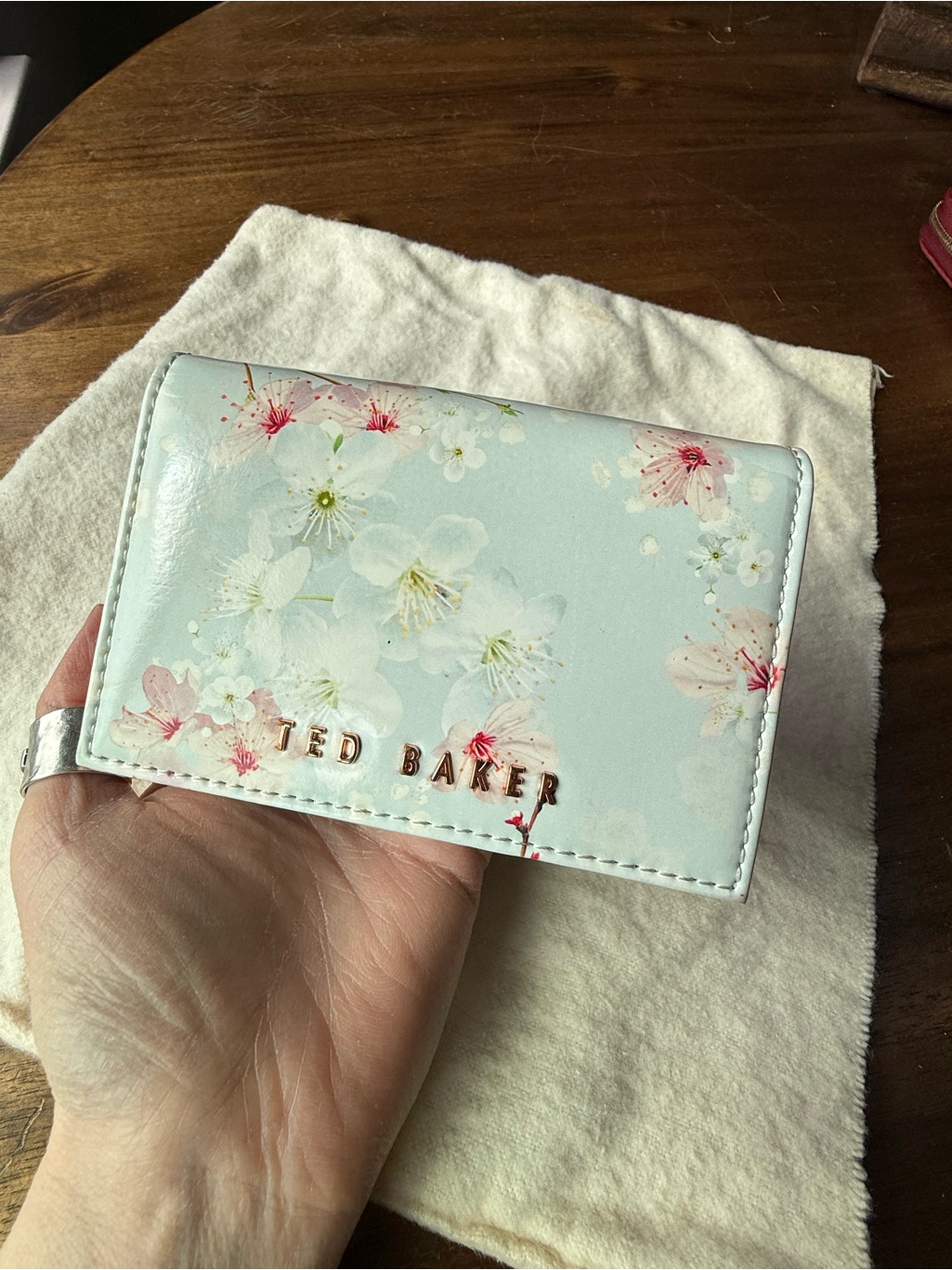 Ted Baker Floral Light Blue And Pink Card Wallet